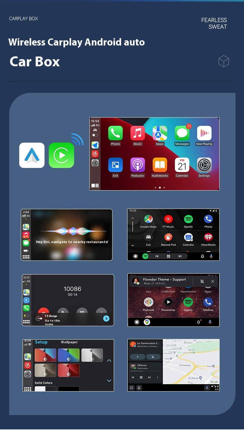 Wireless Carplay Module Android Auto Vehicle Interconnection Box 2in1 Smart Carplay Box